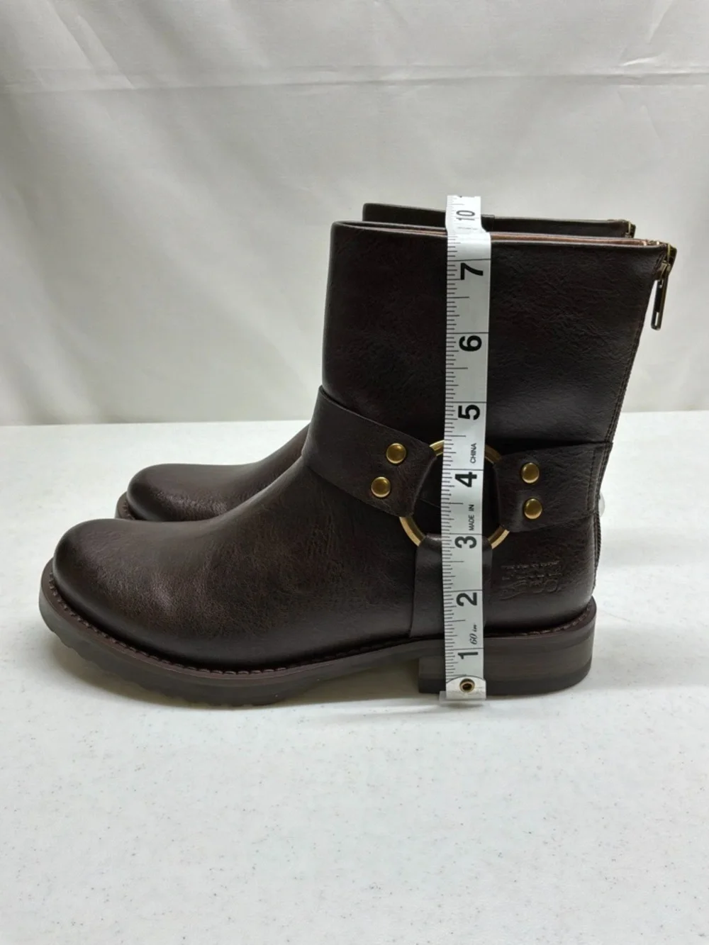 Frye And Co. Chesnee Harness Short Dark Brown Moto Women's Size 6M